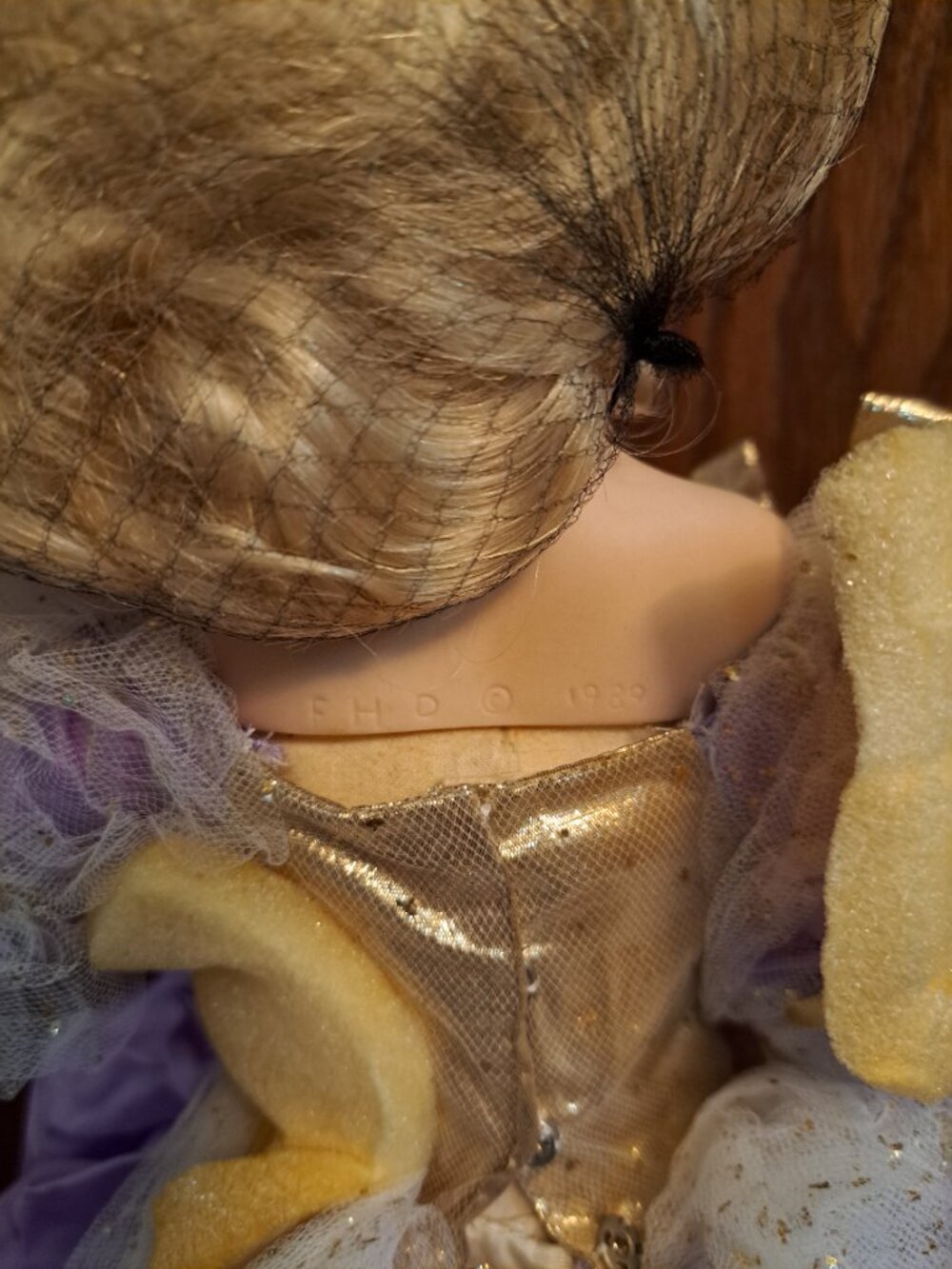 NIB Vntg 1989 Franklin Mint Cinderella's Fairy Godmother Porcelain Doll by Gerda - Picture 9 of 16